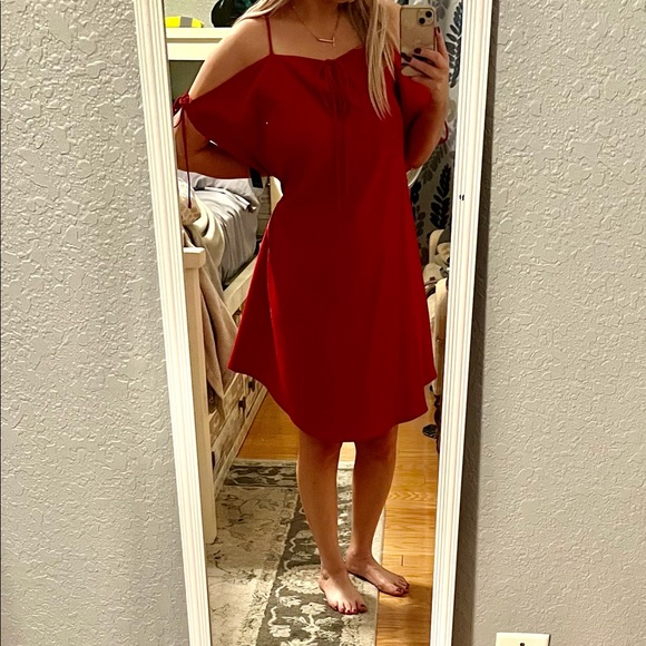 NWT Nicole Miller- Red Kaftan Style Type Dress- Size 4 - Picture 3 of 6